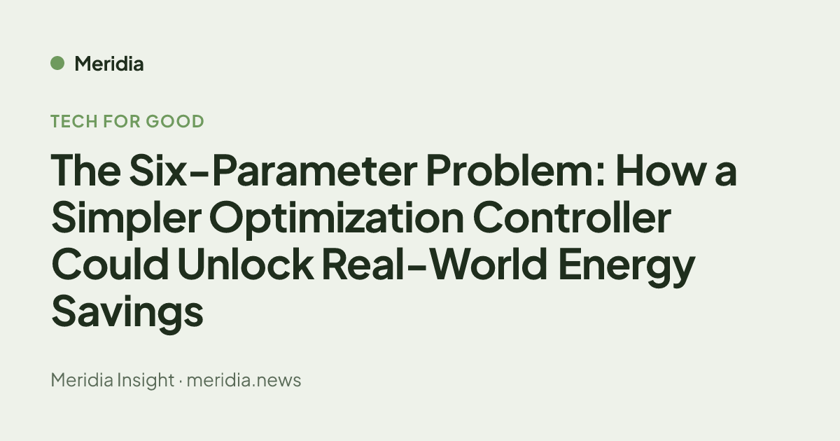 Simpler Self-Tuning Controller for Real-World Optimization | Meridia